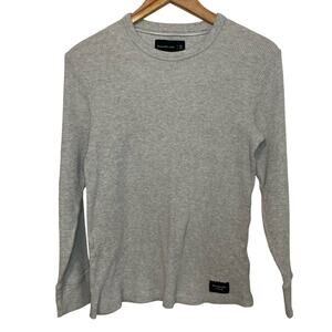 Abercrombie & Fitch Grey Sweater XS Waffle Knit Long Sleeve Casual Pullover
